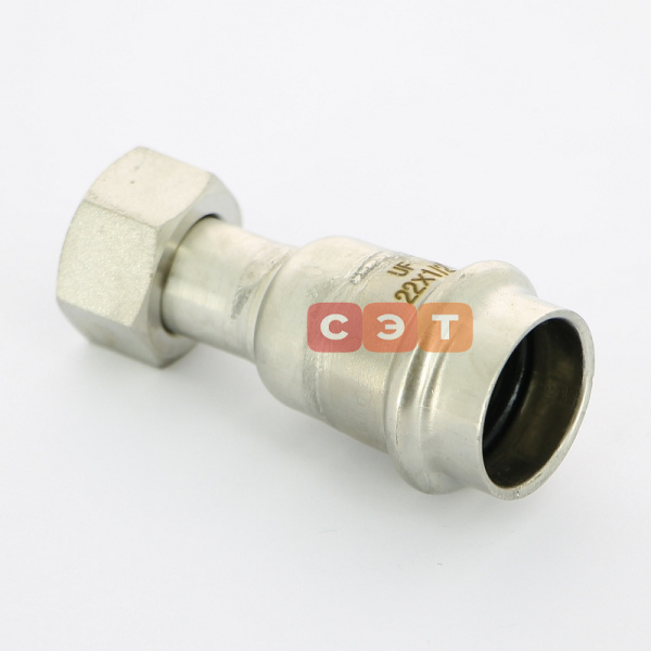 Муфта с накидной гайкой пресс нержавеющая  22 х   1/2"  UniFitt